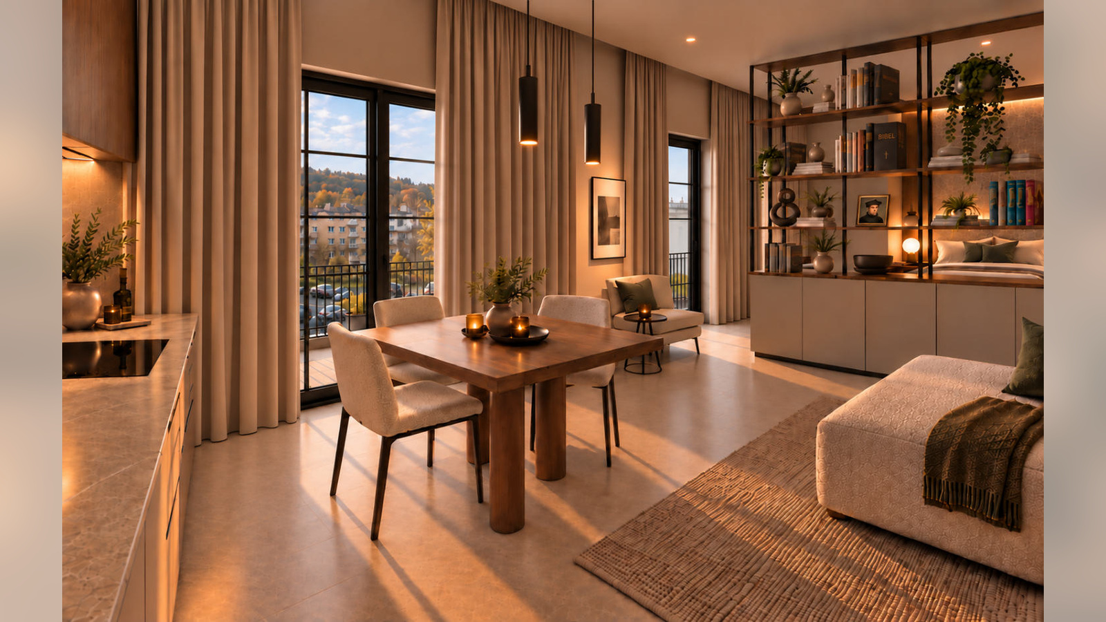 Wohn_Koch_Schlafbereich_Apartment Wohn_Koch_Schlafbereich_Apartment
